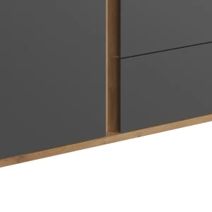 Armoire Scandinave Avec Penderie Et étagères Gris Anthracite Et Bois L90 Cm EILIE 10