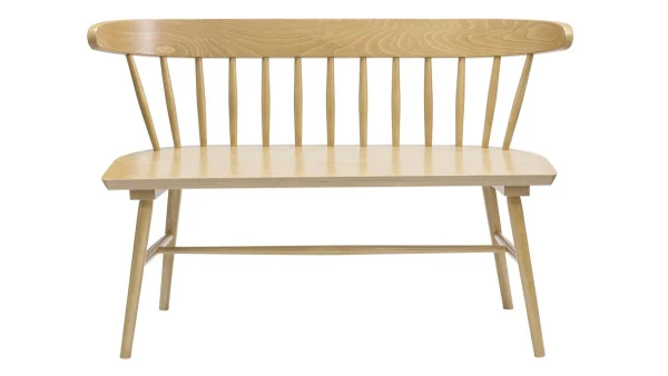 Banc à Barreaux 2 Places Bois Clair Chêne L120 Cm DARIA 1