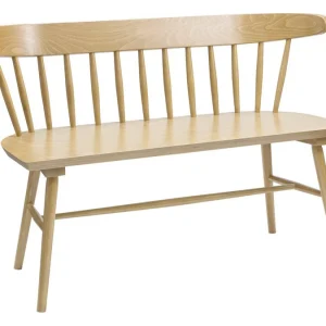 Banc à Barreaux 2 Places Bois Clair Chêne L120 Cm DARIA 12