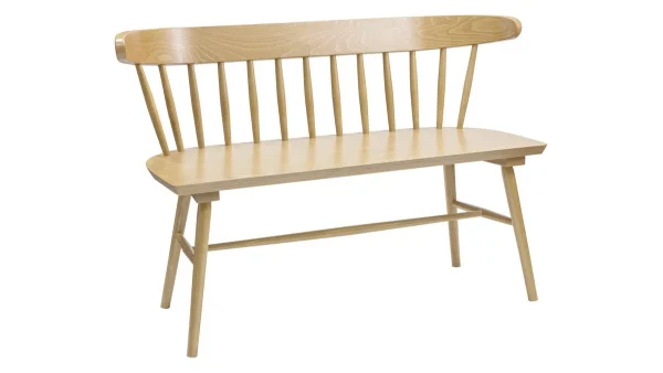 Banc à Barreaux 2 Places Bois Clair Chêne L120 Cm DARIA 3