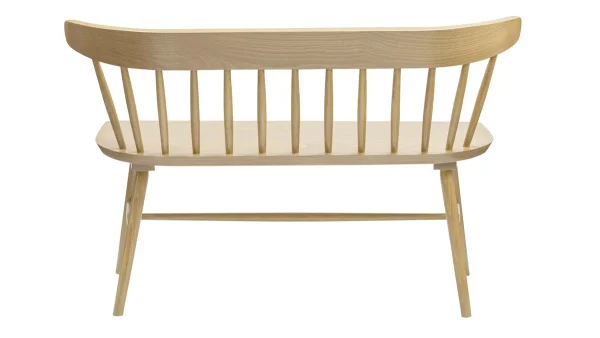 Banc à Barreaux 2 Places Bois Clair Chêne L120 Cm DARIA 5