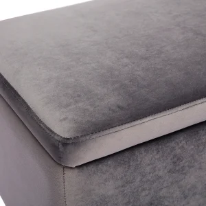acheter Banc Coffre En Tissu Velours Gris Foncé L120 Cm ADONIS 17