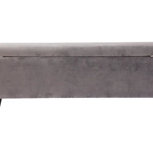 Banc Coffre En Tissu Velours Gris Foncé L120 Cm ATON 15