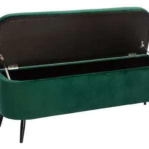 styles dernier cri Banc Coffre En Tissu Velours Vert L120 Cm ATON 11