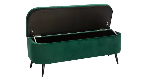 styles dernier cri Banc Coffre En Tissu Velours Vert L120 Cm ATON 3