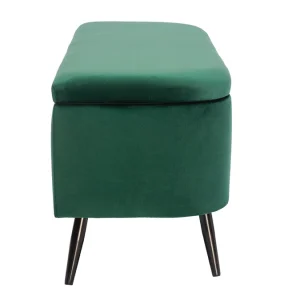 styles dernier cri Banc Coffre En Tissu Velours Vert L120 Cm ATON 13