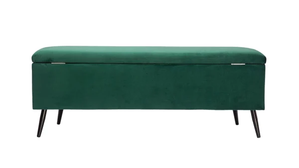 styles dernier cri Banc Coffre En Tissu Velours Vert L120 Cm ATON 5