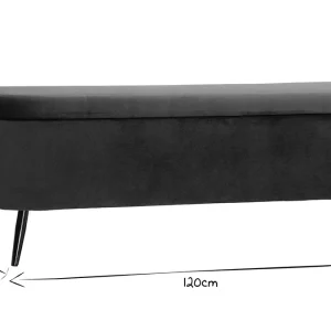 styles dernier cri Banc Coffre En Tissu Velours Vert L120 Cm ATON 19