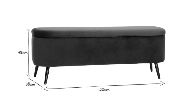 styles dernier cri Banc Coffre En Tissu Velours Vert L120 Cm ATON 7