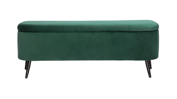 styles dernier cri Banc Coffre En Tissu Velours Vert L120 Cm ATON 1