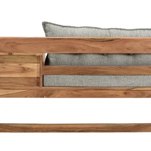 Banc D’entrée Avec Rangement Bois Massif Et Tissu Gris Chiné L115 Cm MENDOZA soldes officiel 14