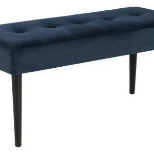 Banc Design En Tissu Velours Bleu Nuit Capitonné L95 Cm GUESTA 8