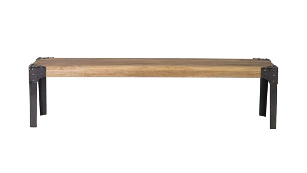 Satisfait ou Remboursé Banc Industriel En Bois Manguier Massif Et Métal Noir L180 Cm MADISON 1