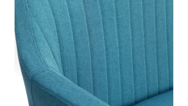 Banquette Scandinave 2 Places En Tissu Bleu Canard Et Bois Clair ALEYNA 5