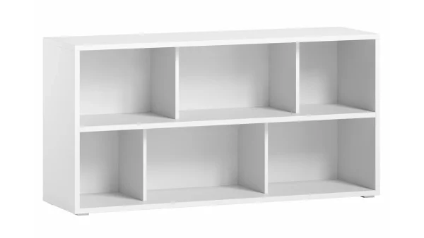 Bibliothèque Basse Finition Bois Blanc L140 Cm EPURE livraison la plus rapide 3