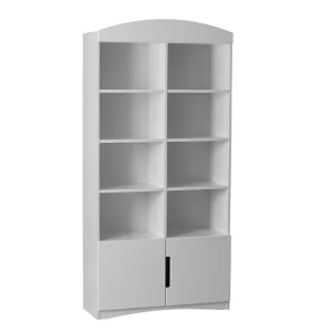 Bibliothèque Blanche 6 étagères 2 Portes L90 Cm ANTONIN 8