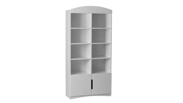 Bibliothèque Blanche 6 étagères 2 Portes L90 Cm ANTONIN 3