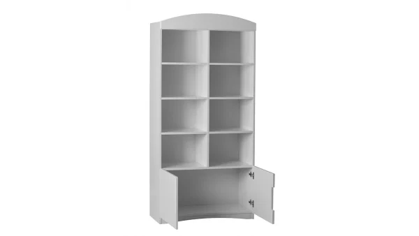 Bibliothèque Blanche 6 étagères 2 Portes L90 Cm ANTONIN 4