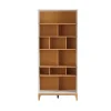 vente à bas prix Bibliothèque Design En Bois Clair Chêne Et Blanc L90 Cm ABEL 13