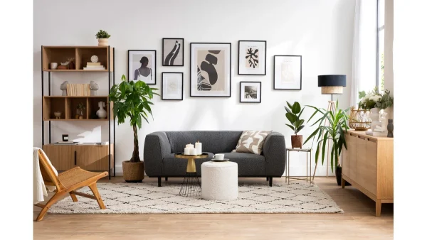 Bibliothèque En Bois Clair Chêne Et Métal Noir L98 Cm SILKA 6
