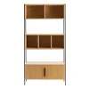Bibliothèque En Bois Clair Chêne Et Métal Noir L98 Cm SILKA 25