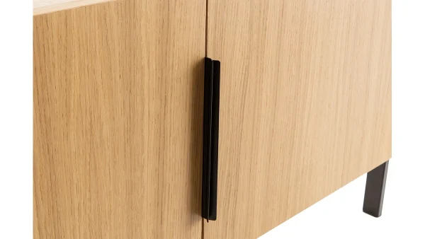 Bibliothèque En Bois Clair Chêne Et Métal Noir L98 Cm SILKA 5
