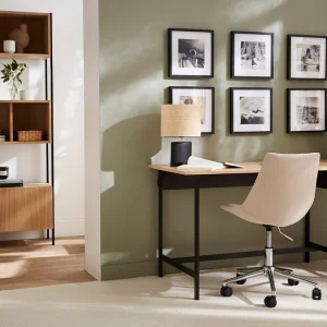Bibliothèque En Bois Clair Chêne Et Métal Noir L98 Cm SILKA 20