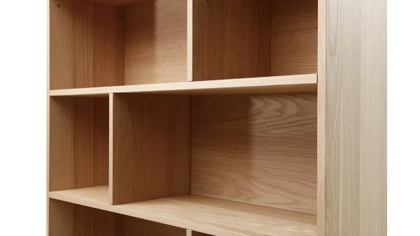 Bibliothèque Scandinave En Bois Chêne 8 Casiers L110 Cm INGRID 5