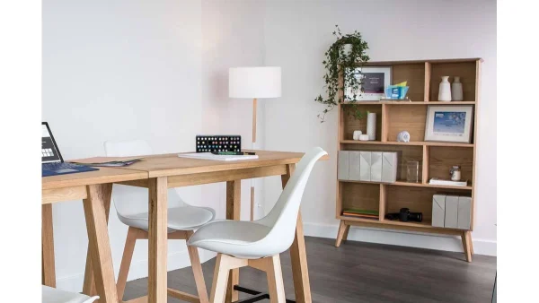 Bibliothèque Scandinave En Bois Chêne 8 Casiers L110 Cm INGRID 7