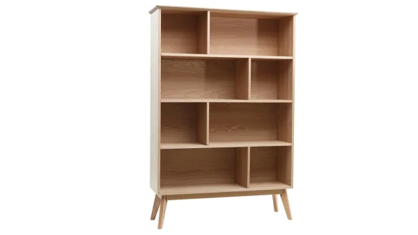 Bibliothèque Scandinave En Bois Chêne 8 Casiers L110 Cm INGRID 3