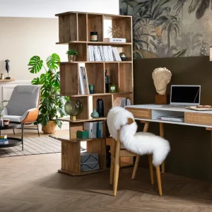 Meilleur Prix Bibliothèque Séparateur D’espace En Bois Manguier Massif L88 Cm RUPAH – Miliboo & Stéphane Plaza 19
