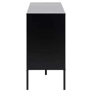 Buffet Bas Industriel Bois Et Métal Noir 1 Porte 3 Tiroirs L120 Cm TRESCA 15