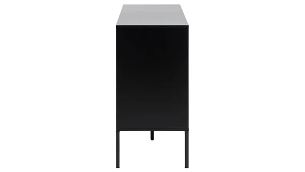Buffet Bas Industriel Bois Et Métal Noir 1 Porte 3 Tiroirs L120 Cm TRESCA 5