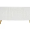Buffet Design Blanc Et Métal Doré 3 Portes L160 Cm OZEN magasin paris 8