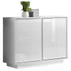 Buffet Design Blanc Laqué Brillant 2 Portes L92 Cm COMO 28