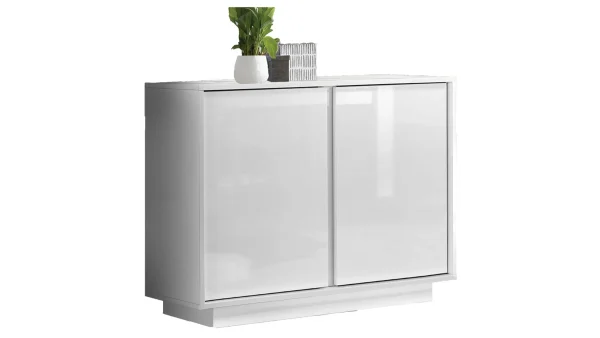 Buffet Design Blanc Laqué Brillant 2 Portes L92 Cm COMO 1