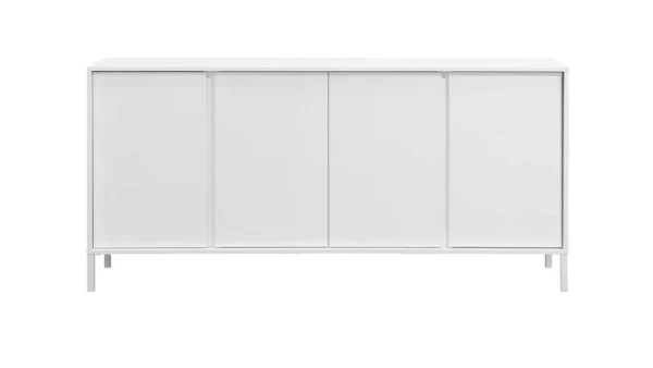 soldes en ligne Buffet Design Blanc Laqué Et Métal Blanc 4 Portes L180 Cm MIKY 1