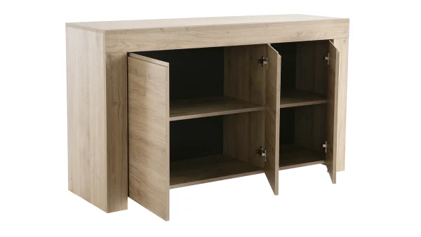 nouvelle saison Buffet Design Bois Chêne 3 Portes L138 Cm TINO 4