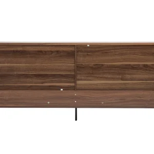 Buffet Design Bois Foncé Noyer Et Métal Noir 4 Portes 2 Tiroirs L180 Cm BLISS 15