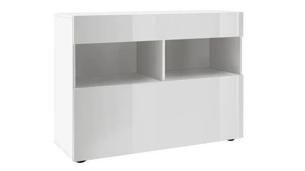Buffet Design Finition Blanc Laqué Brillant L110 Cm POLO 1