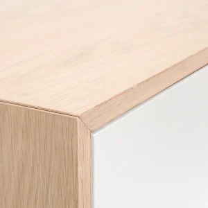 Buffet Haut Scandinave Bois Et Blanc 4 Portes L110 Cm SID 16