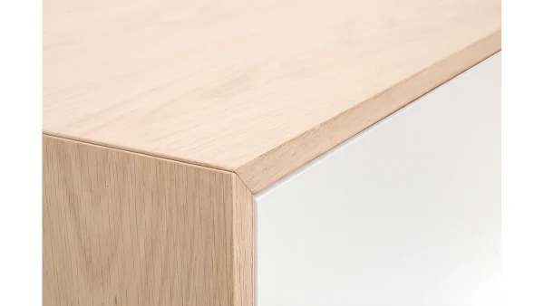 Buffet Haut Scandinave Bois Et Blanc 4 Portes L110 Cm SID 5