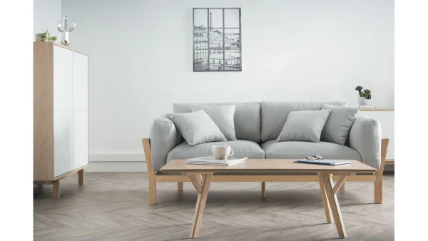 Buffet Haut Scandinave Bois Et Blanc 4 Portes L110 Cm SID 6