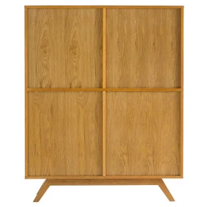 Buffet Haut Scandinave Bois Et Blanc L110 Cm HELIA 17