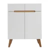 mode Buffet Scandinave Blanc Et Bois 2 Portes 2 Tiroirs L80cm MELKA 10