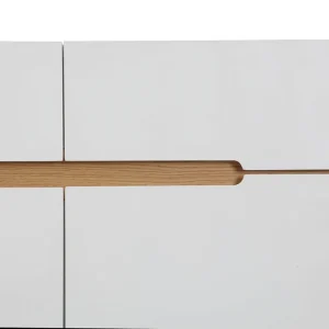 Buffet Scandinave Blanc Et Bois 2 Portes 2 Tiroirs L80cm MELKA 18