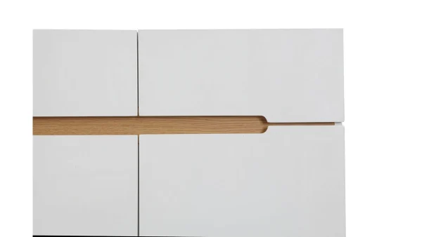 Buffet Scandinave Blanc Et Bois 2 Portes 2 Tiroirs L80cm MELKA 6