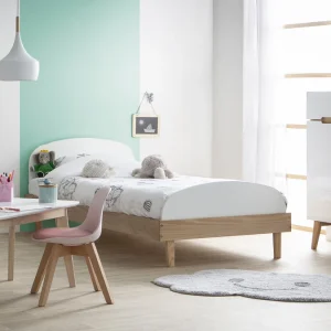Buffet Scandinave Blanc Et Bois 2 Portes 2 Tiroirs L80cm MELKA 22