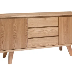 Buffet Scandinave En Bois Clair 2 Portes 3 Tiroirs L160 Cm FIFTIES 14