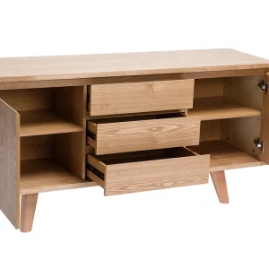 Buffet Scandinave En Bois Clair 2 Portes 3 Tiroirs L160 Cm FIFTIES 16